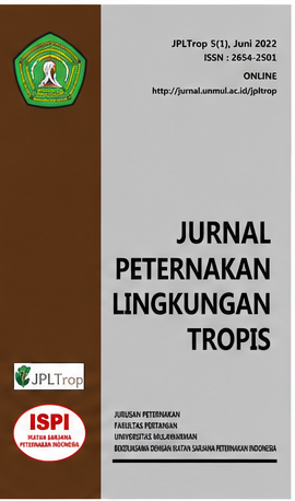 					View Vol. 5 No. 1 (2022): Jurnal Peternakan Lingkungan Tropis (JPLTrop)
				