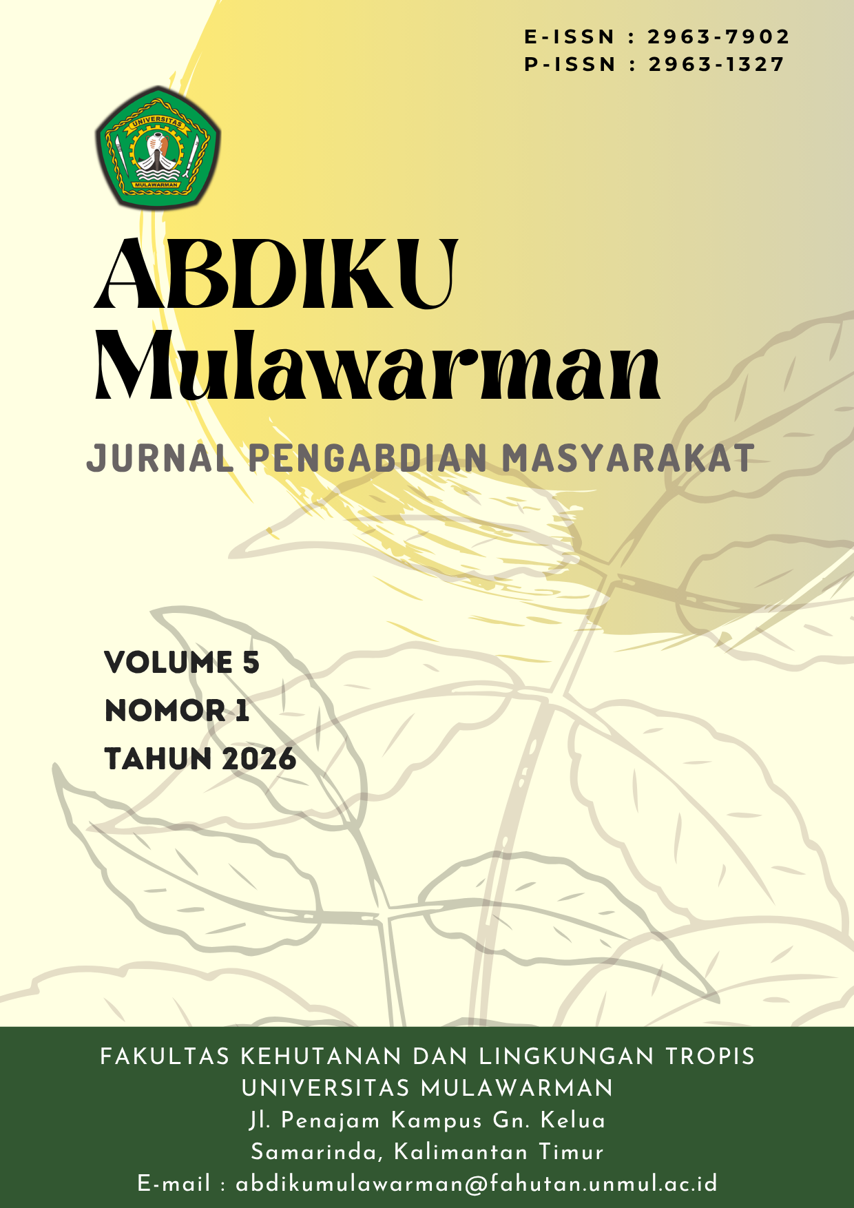 					View Vol. 5 No. 1 (2026): ABDIKU : Jurnal Pengabdian Masyarakat Universitas Mulawarman
				