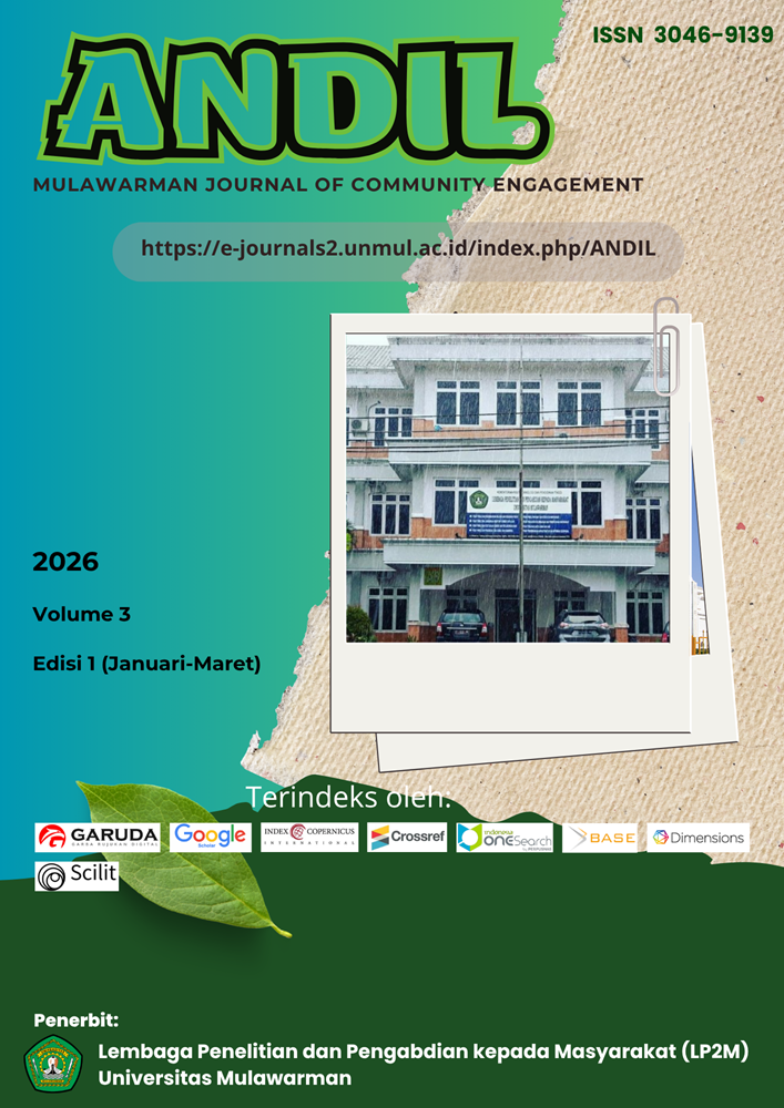 					View Vol. 3 No. 1 (2026): ANDIL Mulawarman J Comm Engag
				